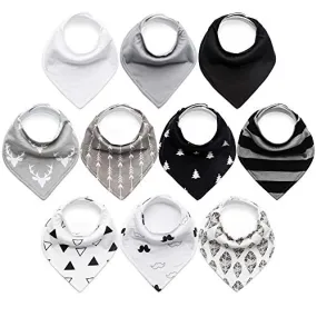 10-Pack Baby Bandana Bibs Upsimples Baby Boys Bibs for Drooling and Teething, Super Absorbent Bibs Baby Shower Gift - Dawn Set