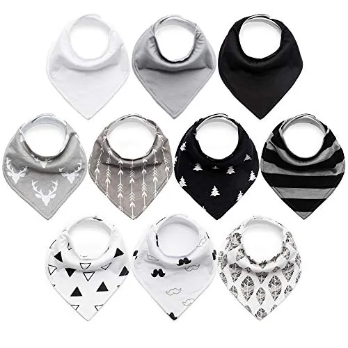 10-Pack Baby Bandana Bibs Upsimples Baby Boys Bibs for Drooling and Teething, Super Absorbent Bibs Baby Shower Gift - Dawn Set
