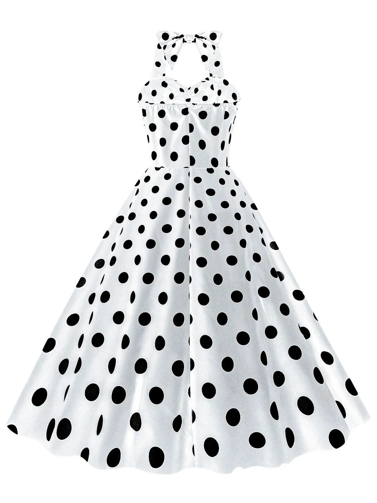 1950s Polka Dot Halter Swing Dress