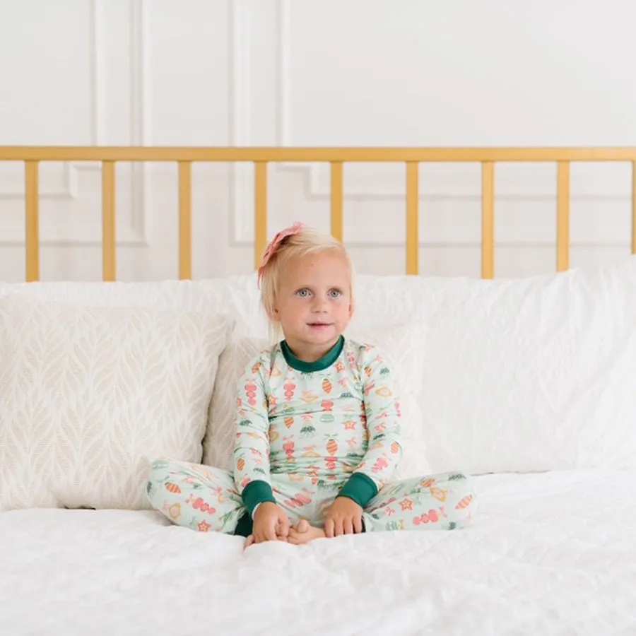 2 Piece Kids Bamboo Pajama Set in Ornament