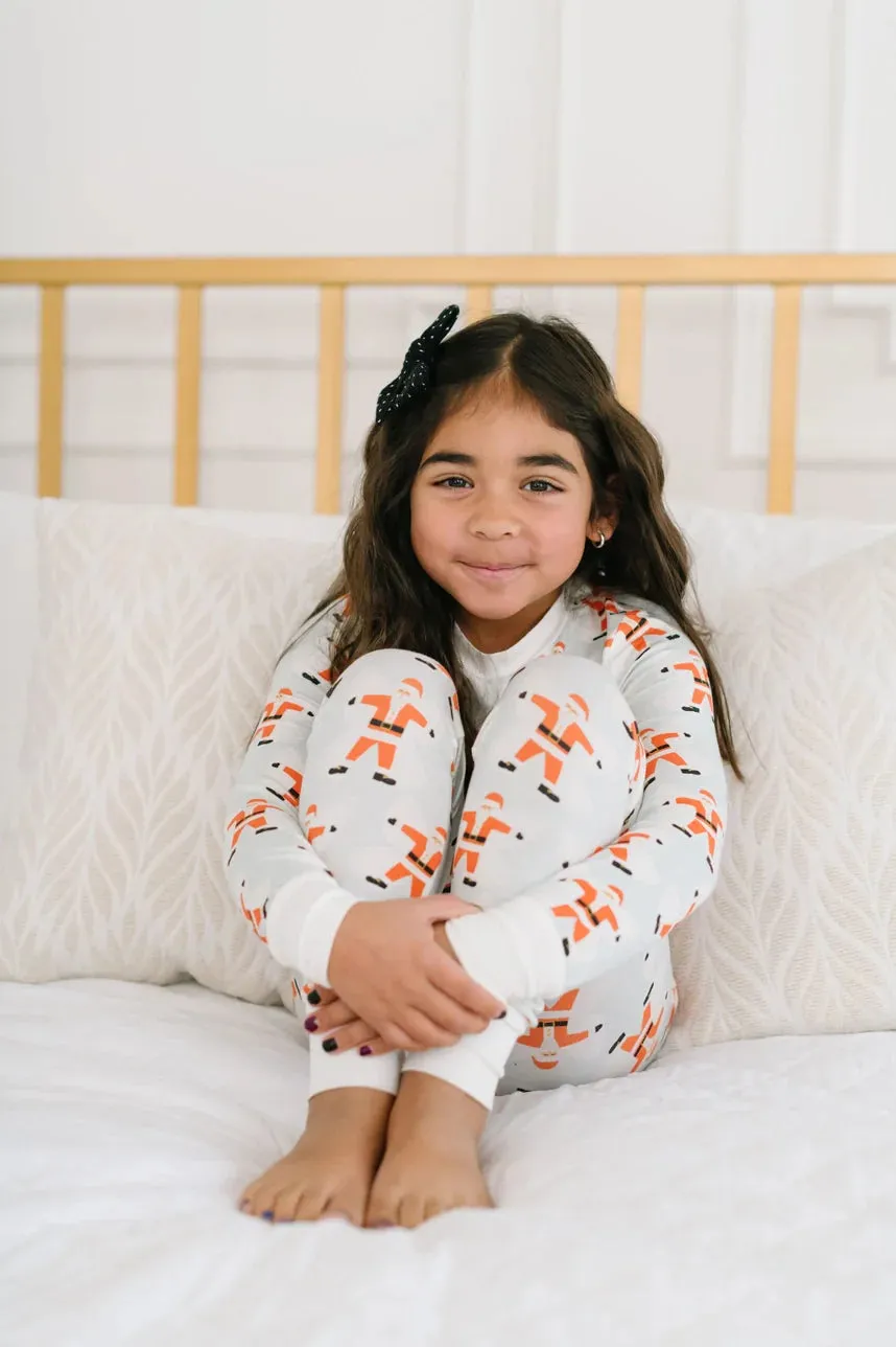 2 Piece Kids Bamboo Pajama Set in Santa Angels