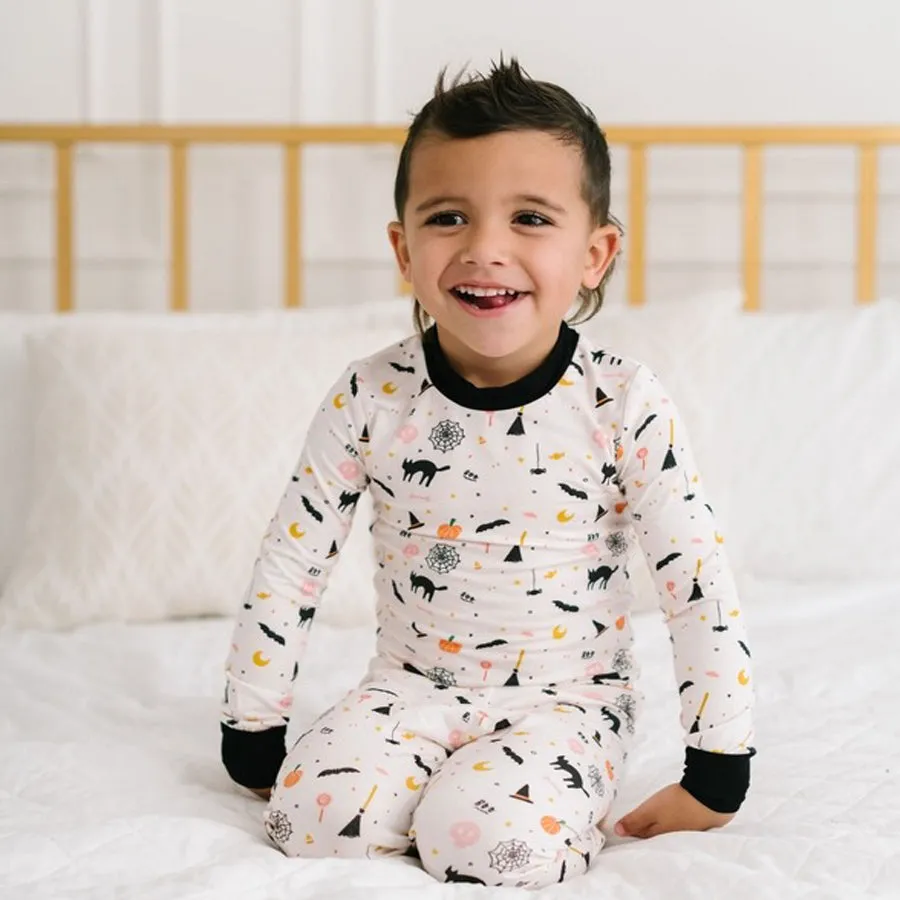 2 Piece Kids Bamboo Pajama Set in Spooky Scenes - Halloween