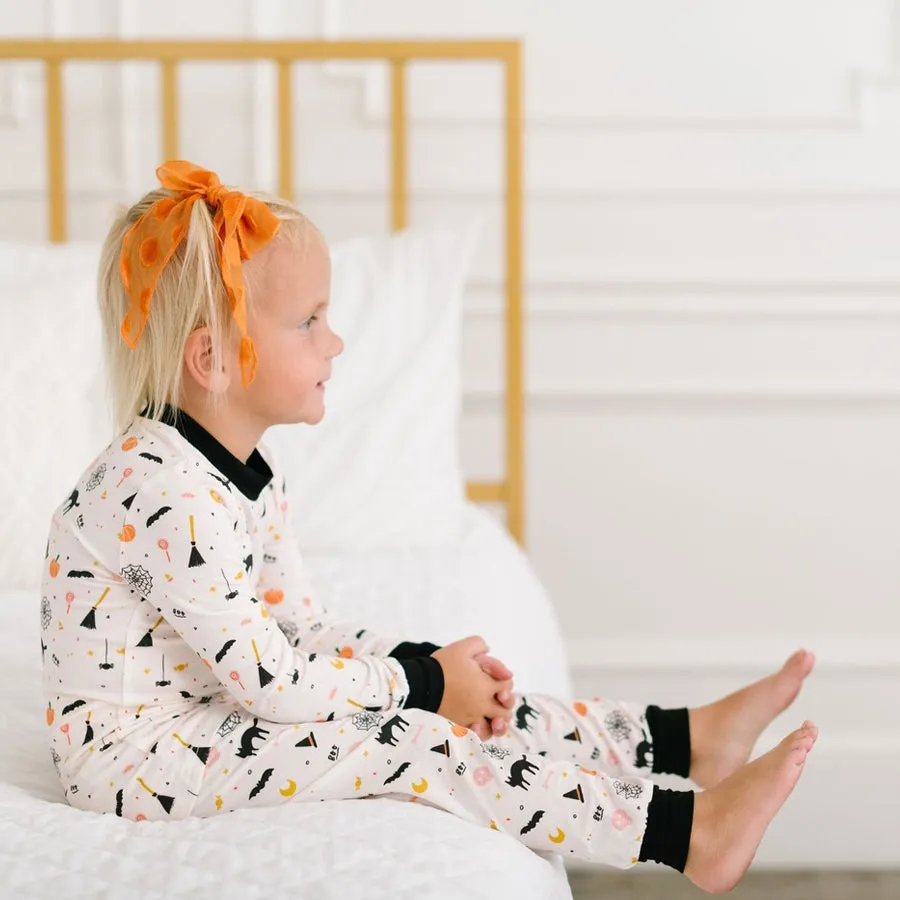 2 Piece Kids Bamboo Pajama Set in Spooky Scenes - Halloween