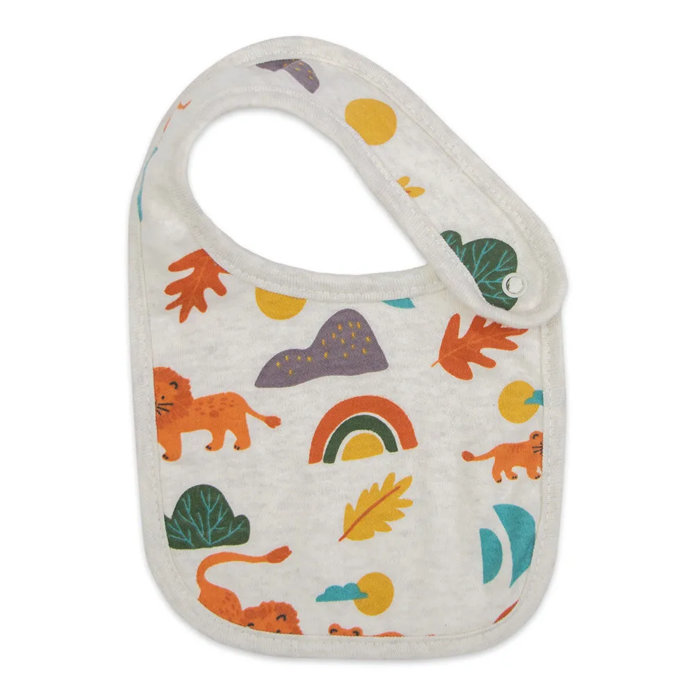 3-Pack Organic Cotton Bib in Lion Print