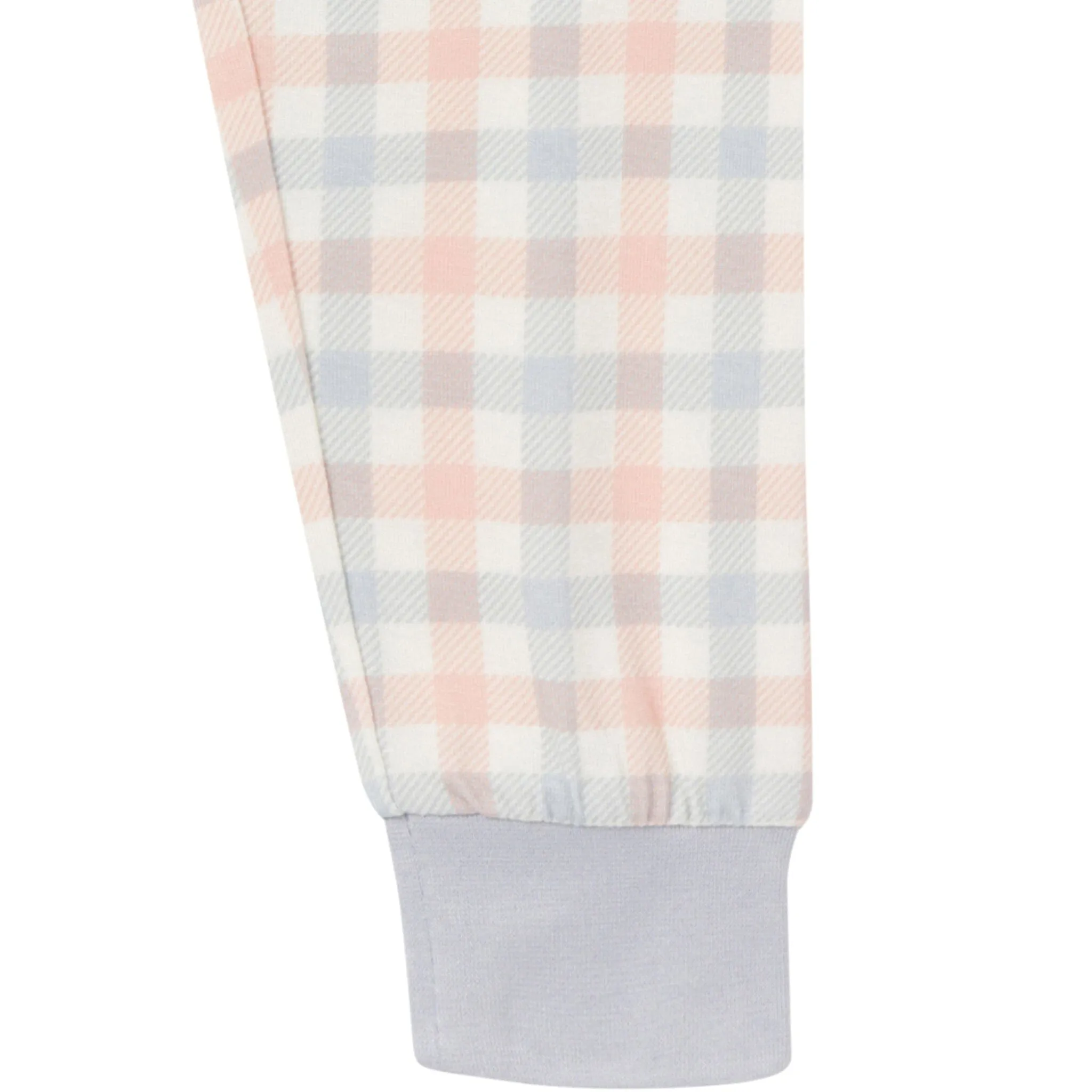 4-Piece Infant & Toddler Neutral Blue Plaid Snug Fitting Pajamas