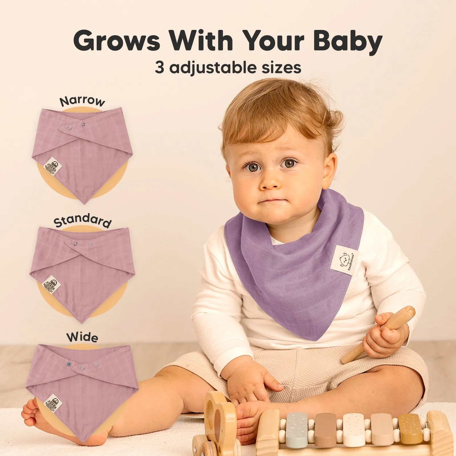 8-Pack Lumi Muslin Bandana Bibs (Lavender)