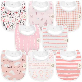 8-Pack Organic Baby Bibs for Boys, Girls - Soft Cotton Drooling and Teething Baby Bibs, Baby Girl Bibs, Baby Boy Bibs, Baby Drool Bibs for Baby Girl, Boy, Newborn Infant Bibs (Sweet Charm) Sweet Charm