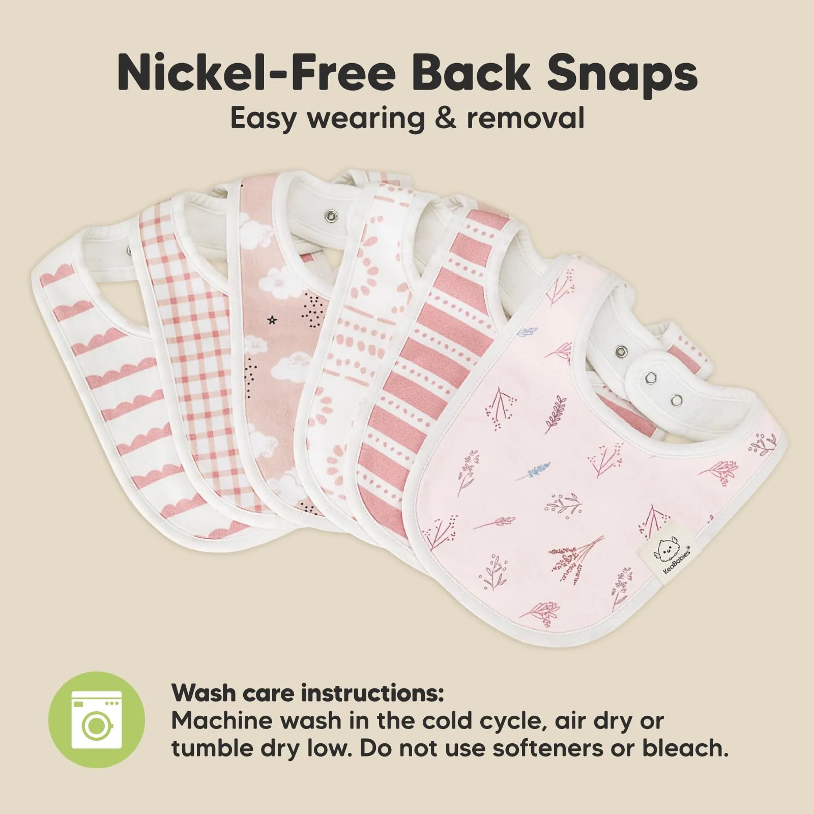 8-Pack Organic Baby Bibs for Boys, Girls - Soft Cotton Drooling and Teething Baby Bibs, Baby Girl Bibs, Baby Boy Bibs, Baby Drool Bibs for Baby Girl, Boy, Newborn Infant Bibs (Sweet Charm) Sweet Charm