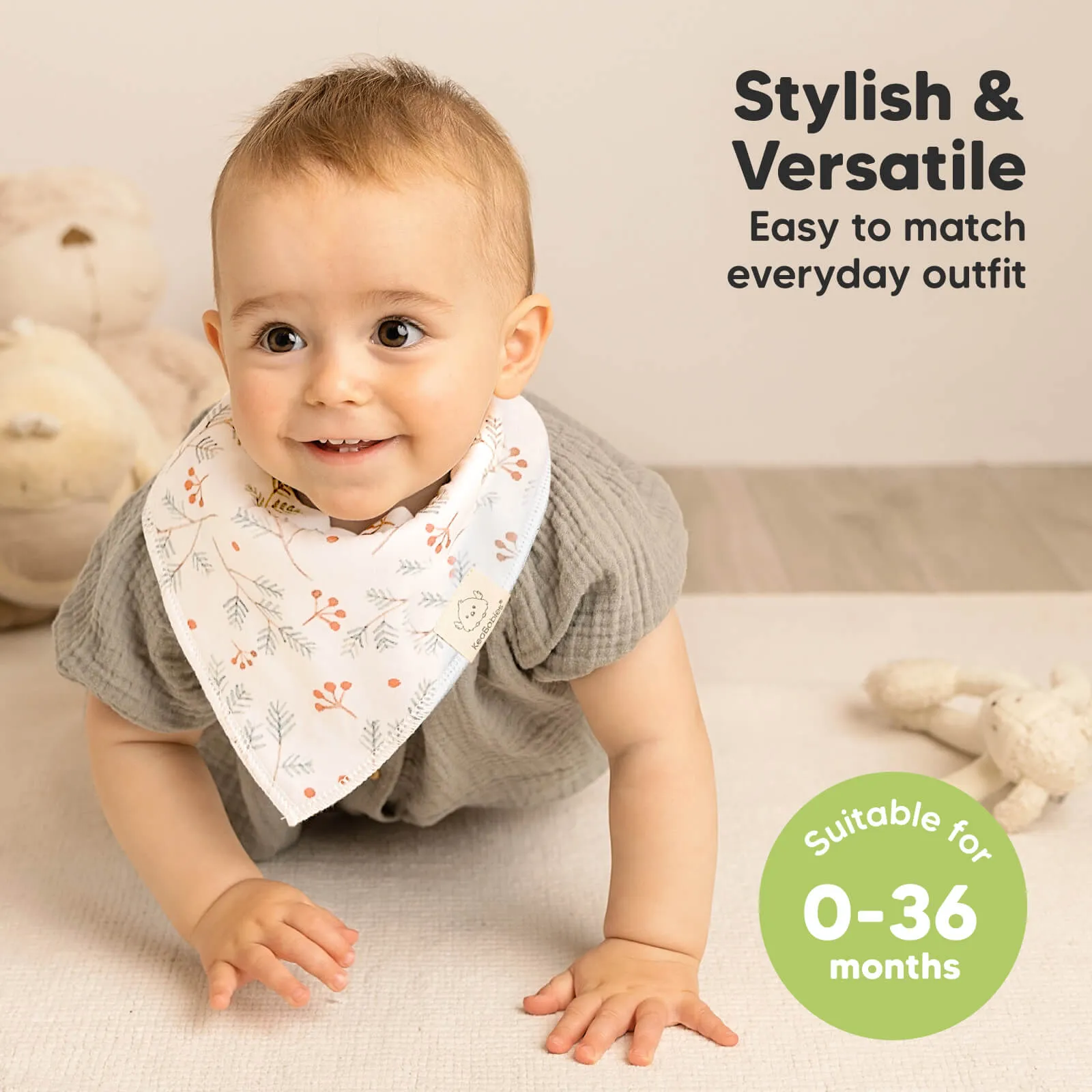 8-Pack Organic Bandana Bibs (Bloom)