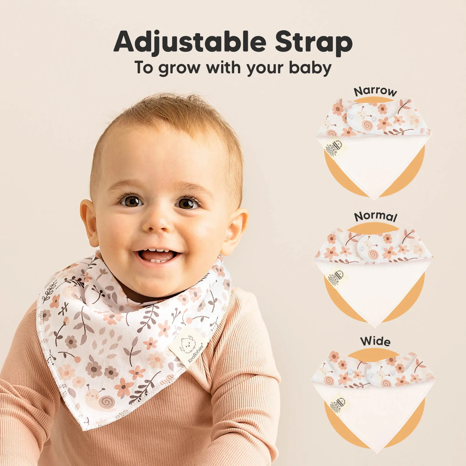 8-Pack Organic Bandana Bibs (Bloom)