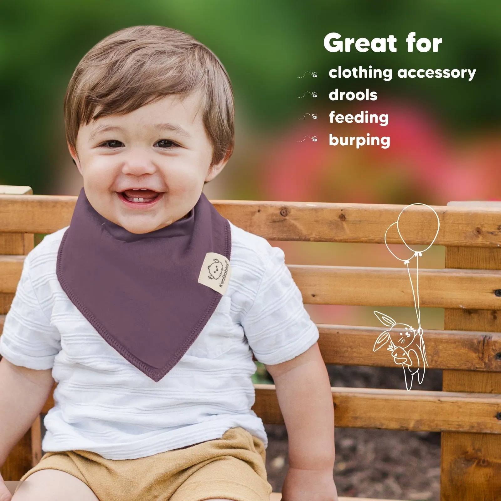 8-Pack Organic Bandana Bibs (Thunder)