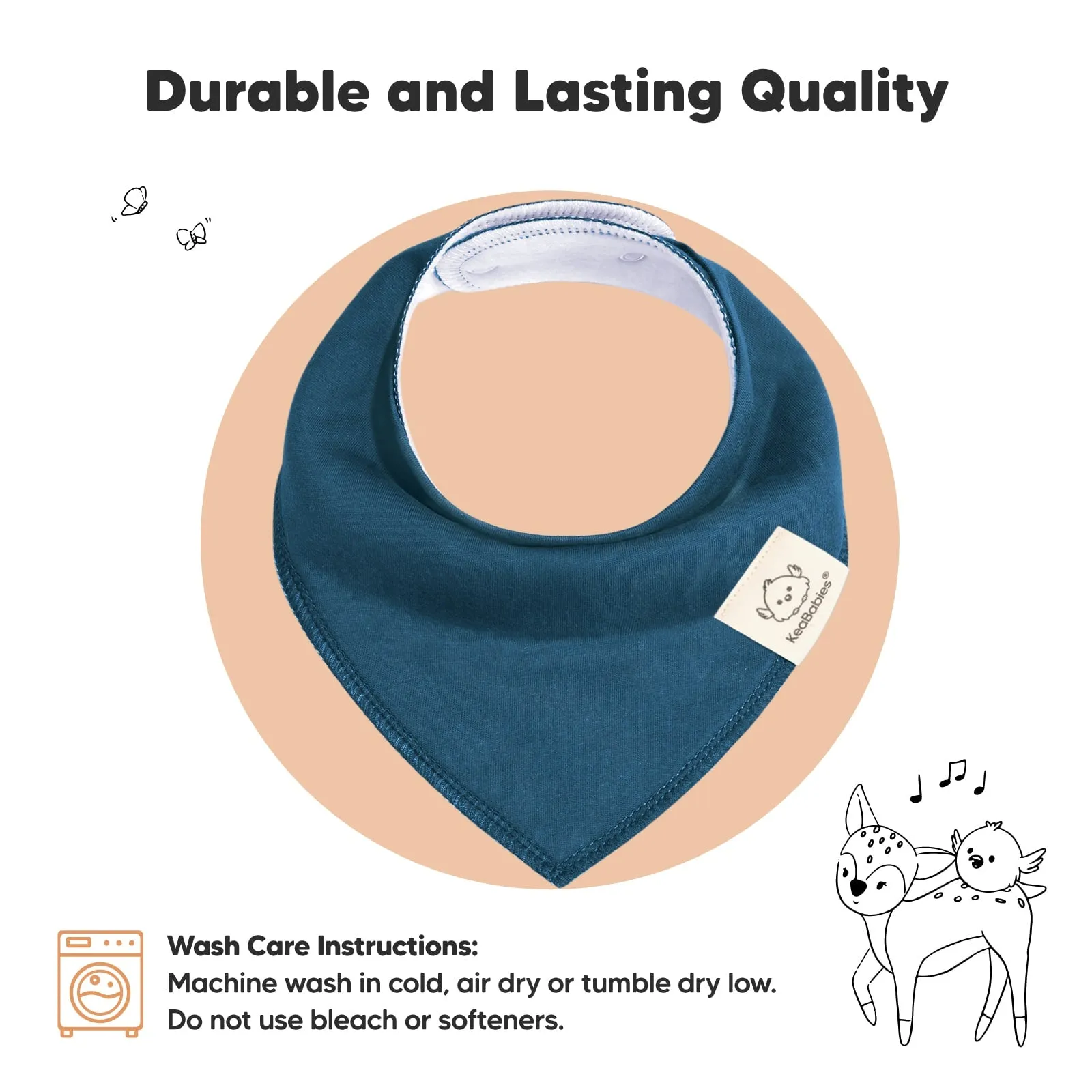 8-Pack Organic Bandana Bibs (Thunder)