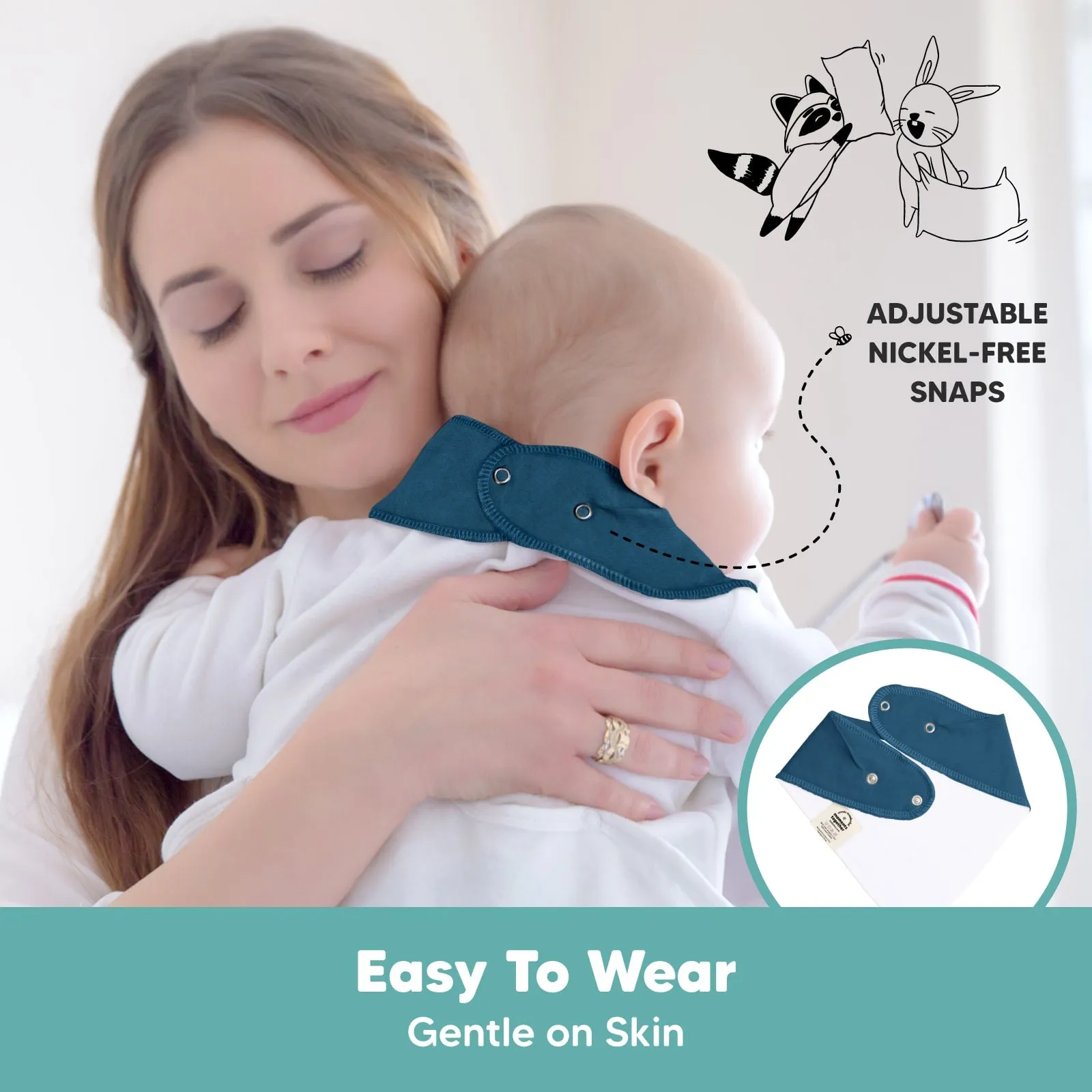 8-Pack Organic Bandana Bibs (Thunder)