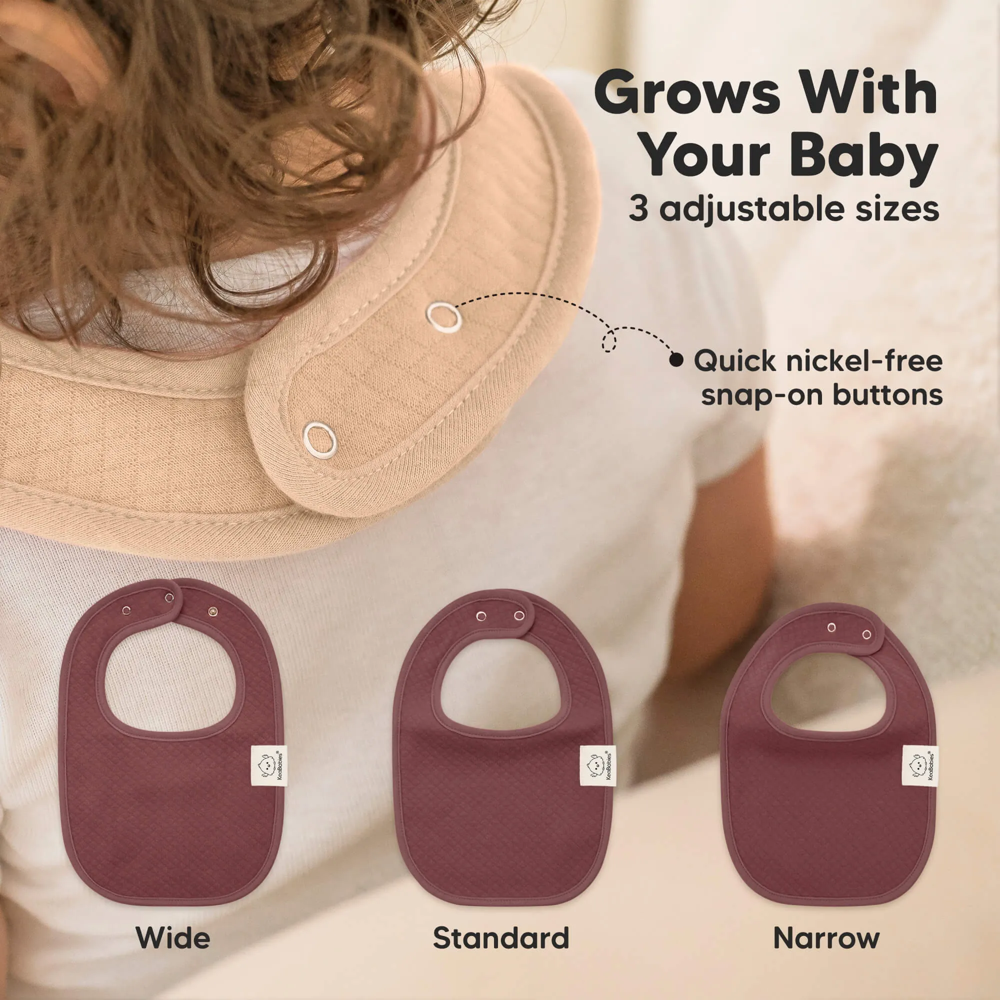 8-Pack Urban Quin Drool Bibs (Rosewood)
