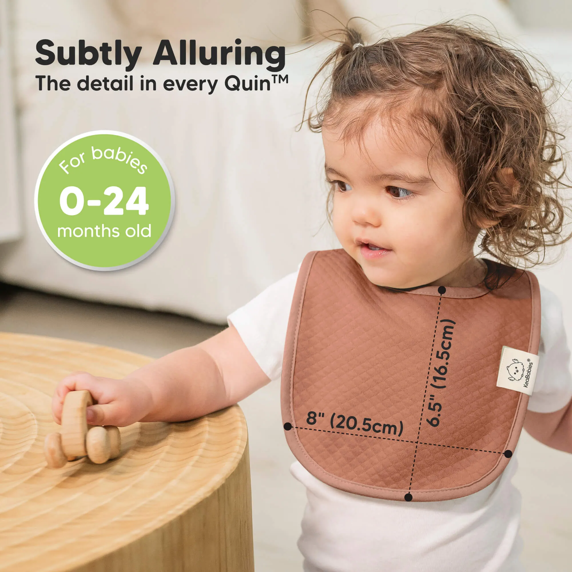 8-Pack Urban Quin Drool Bibs (Rosewood)
