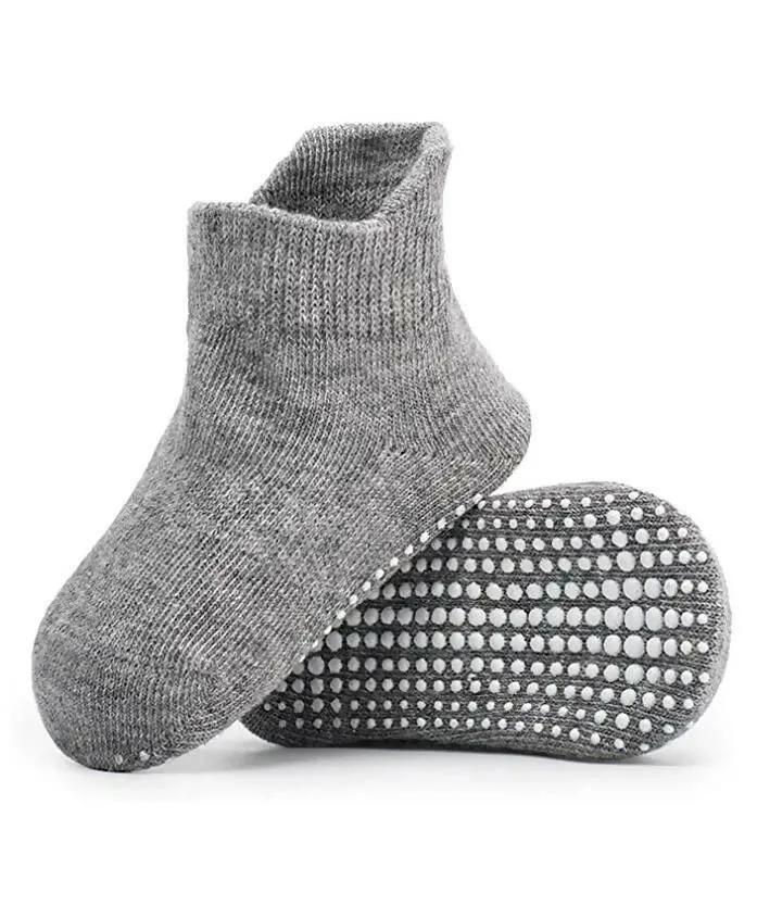 AHC Baby Socks Anti Slip Anti Skid Boys Girls Ankle Length Soft Cotton Socks with Grip