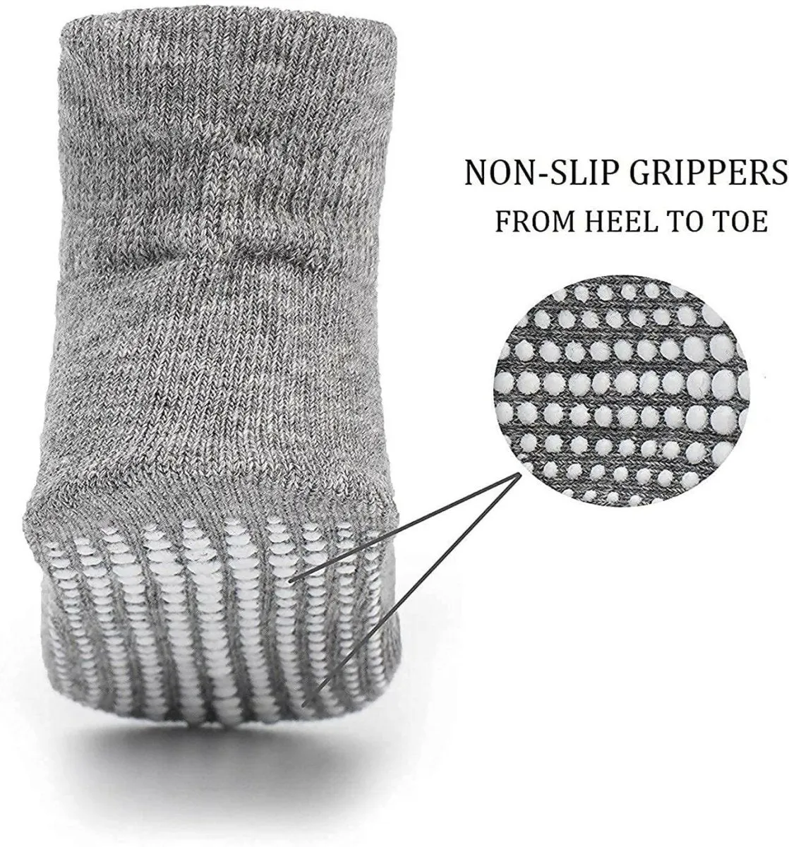 AHC Baby Socks Anti Slip Anti Skid Boys Girls Ankle Length Soft Cotton Socks with Grip