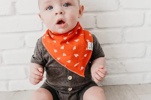 Baby Bandana Drool Bibs for Drooling and Teething 4 Pack Gift Set “Ace” by Copper Pearl, X-Small