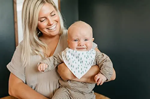 Baby Bandana Drool Bibs for Drooling and Teething 4 Pack Gift Set “Atwood” by Copper Pearl X-Small