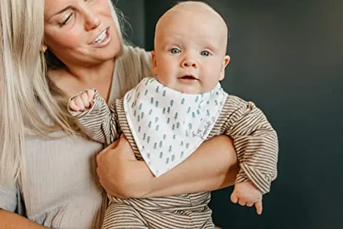 Baby Bandana Drool Bibs for Drooling and Teething 4 Pack Gift Set “Atwood” by Copper Pearl X-Small