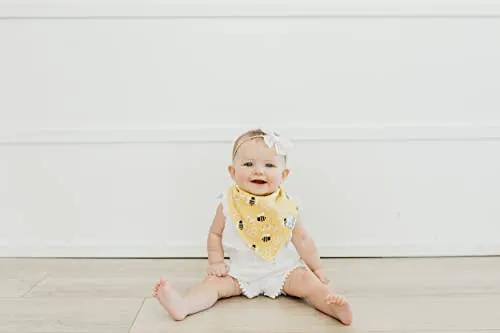 Baby Bandana Drool Bibs for Drooling and Teething 4 Pack Gift Set “Atwood” by Copper Pearl X-Small