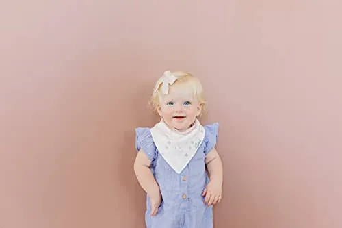 Baby Bandana Drool Bibs for Drooling and Teething 4 Pack Gift Set “Coral” by Copper Pearl X-Small
