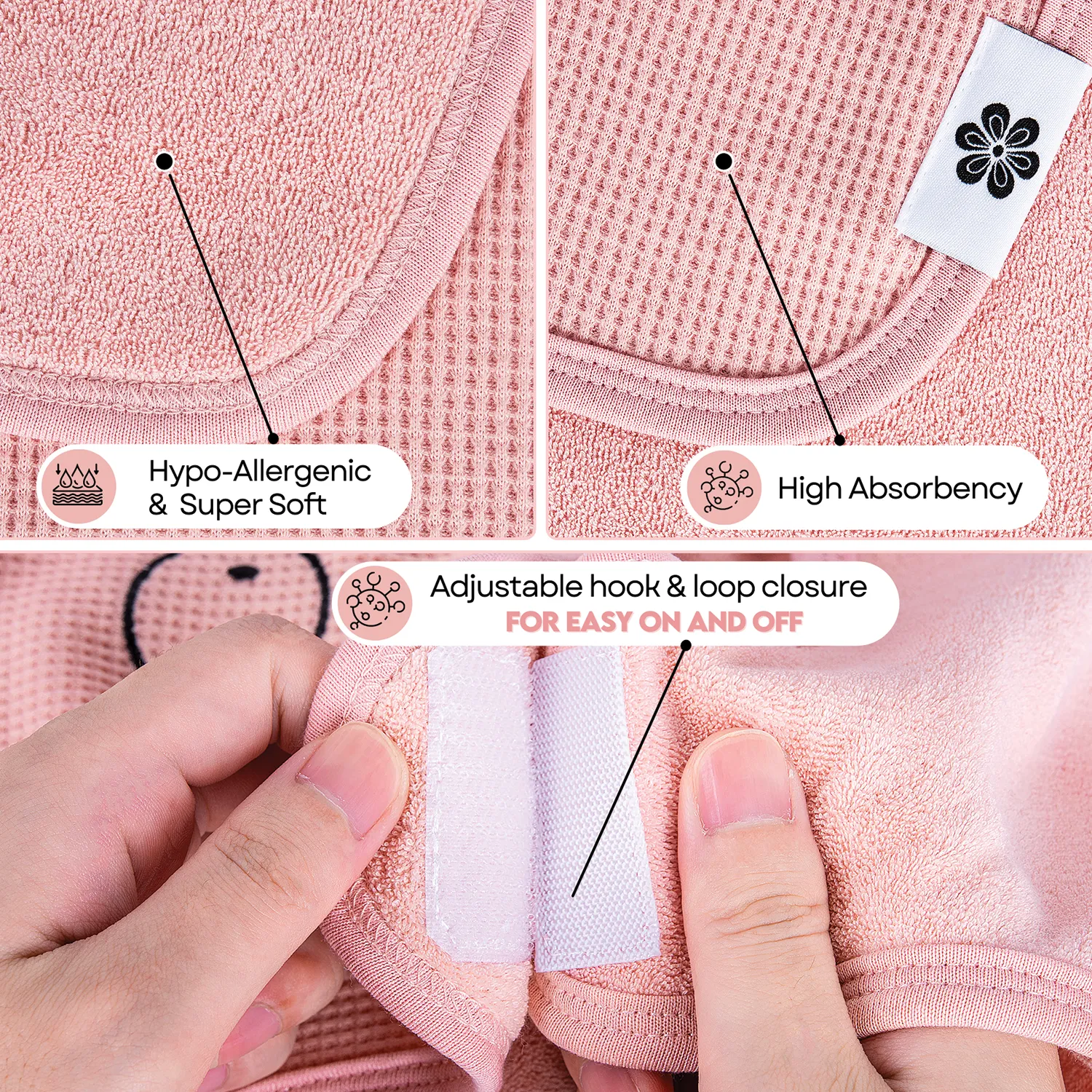 Baby Bibs for Girls & Boys - Pink