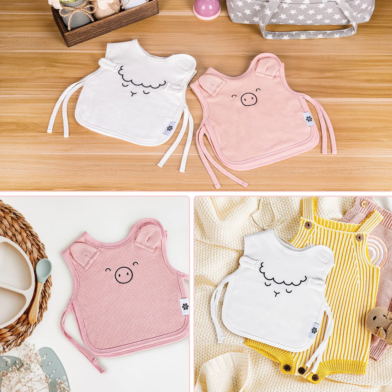 Baby Bibs for Girls & Boys - Pink