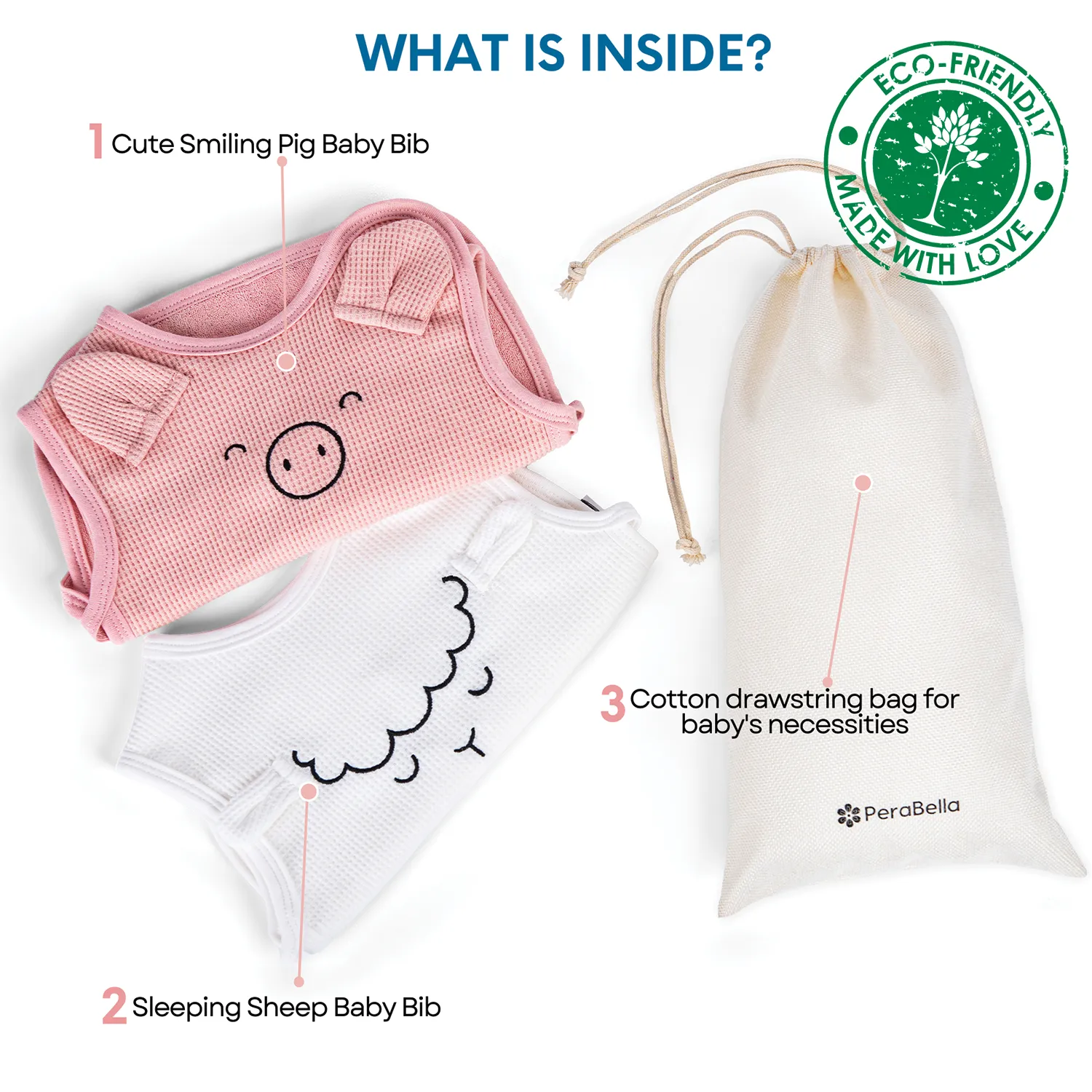 Baby Bibs for Girls & Boys - Pink