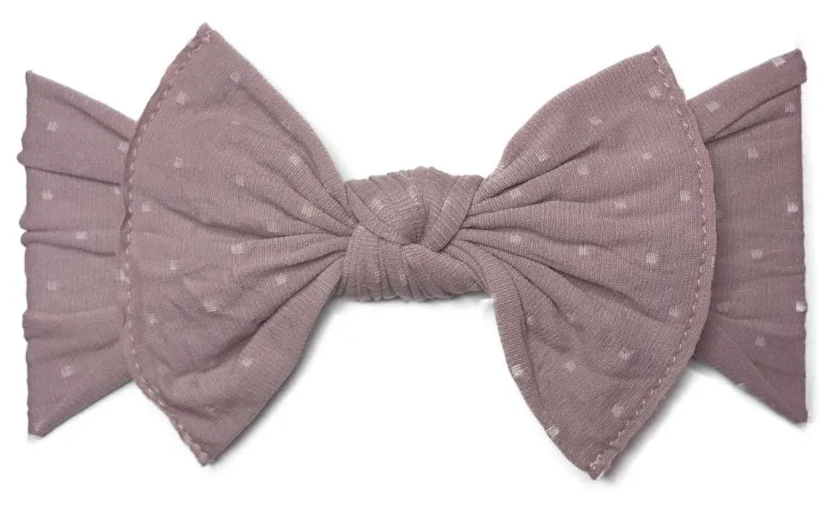 Baby Bling Mauve Dot Patterned Knot Headband