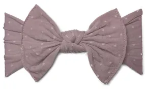 Baby Bling Mauve Dot Patterned Knot Headband