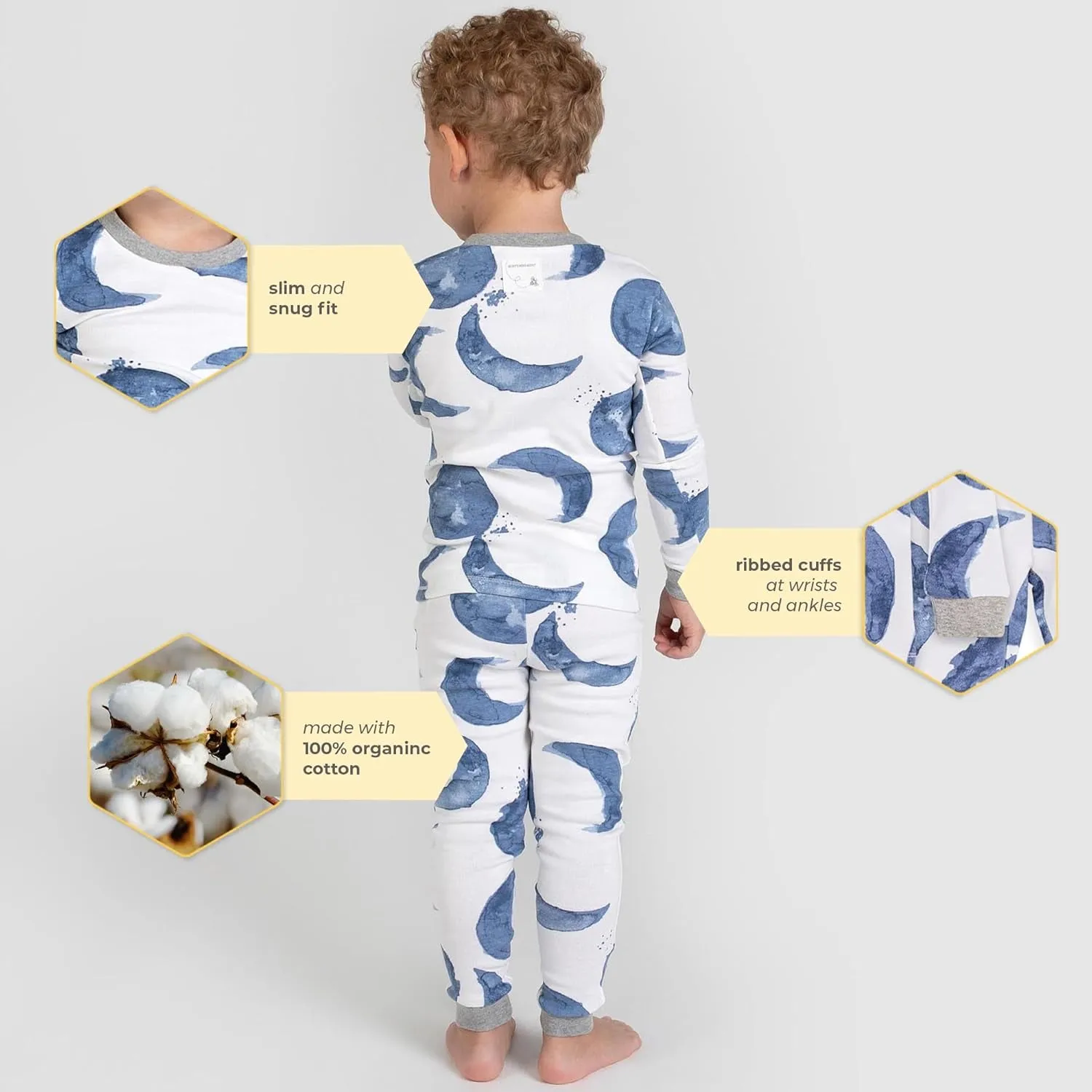 Baby Boys Pajamas, 2-Piece Long Sleeve Tee and Long Pant Cotton PJ Set, Sizes for 12 Months to 12 Years