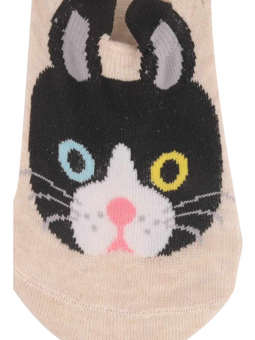Baby Cat Face Socks with Multicolored Eyes – Soft and Fun Design