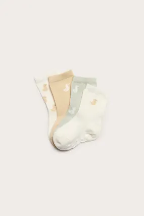 Baby duck patterned socks 4pk
