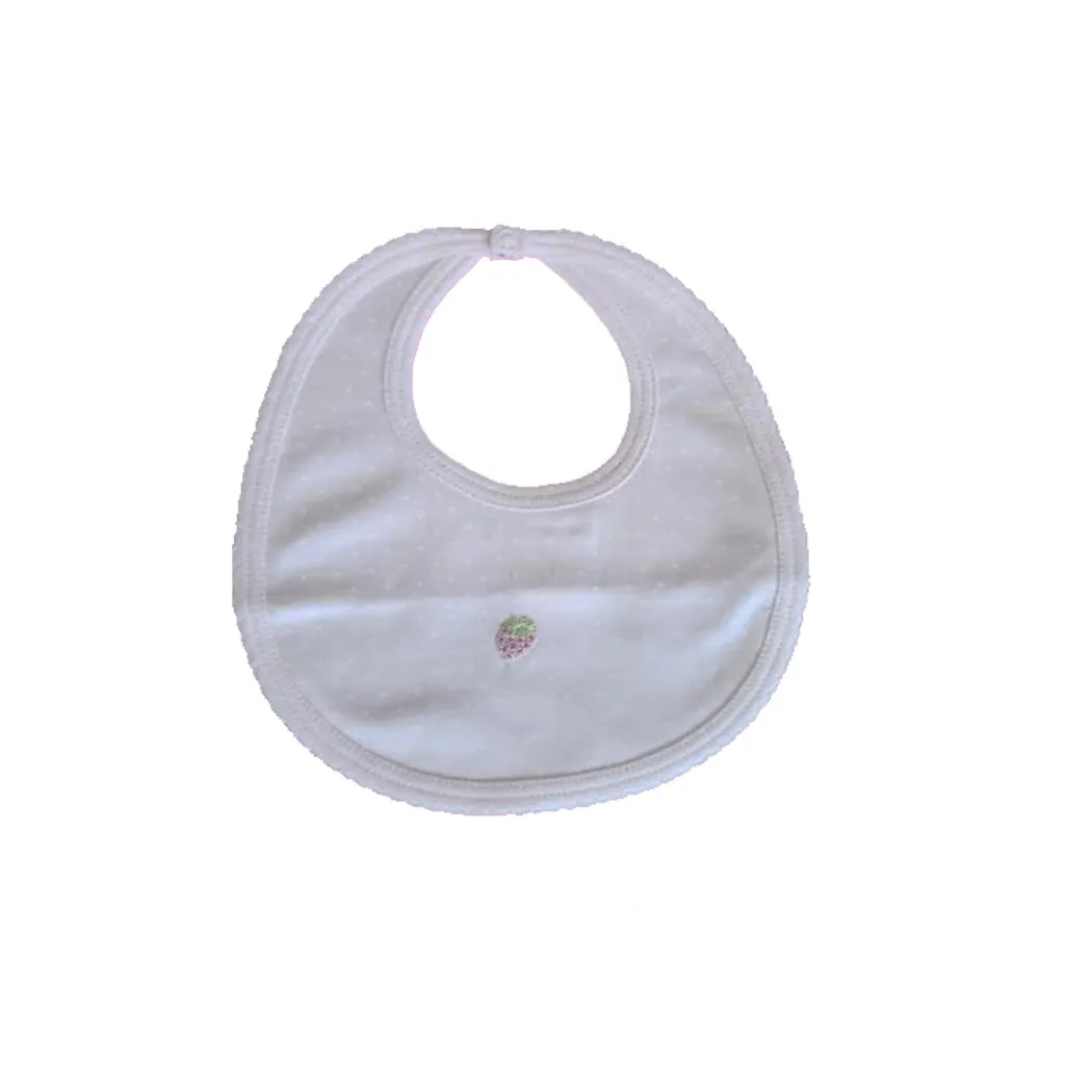 Baby Girl's Strawberry Polka Dot Bib