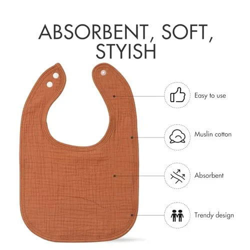 Baby Snap Bibs for Boys Girls,10 Pack Baby Bandana Drool Bibs with Snap,Super Soft Cotton Snap Closure Bibs for Newborn Teething,Feeding,Drooling