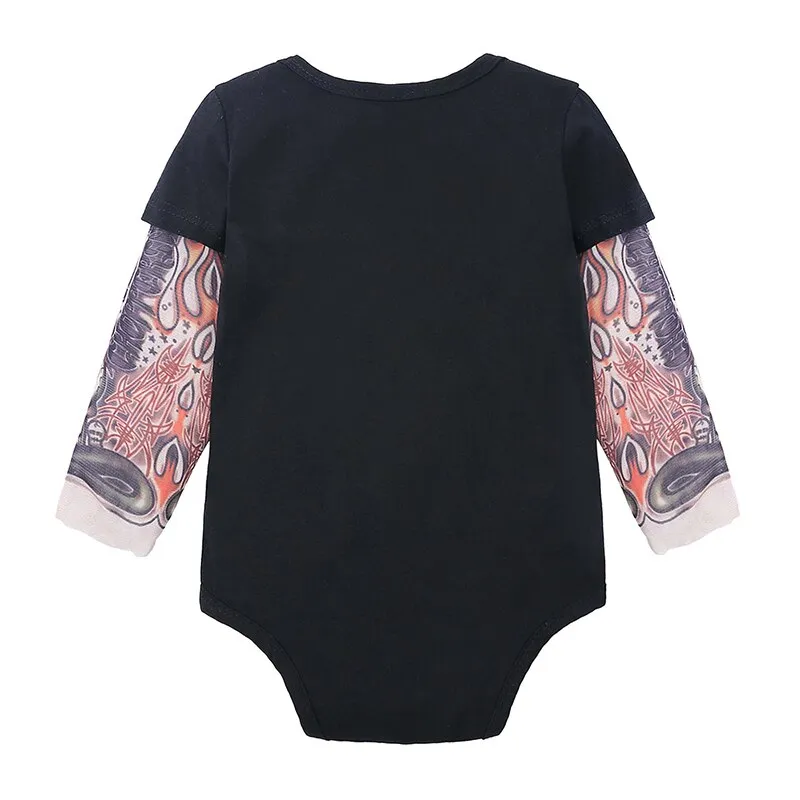 Baby Tattoo Onesie Boys “Heart Breaker” Rompers Pants 2pcs Sets-O127