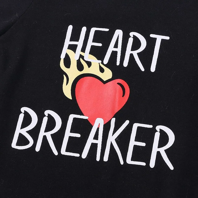 Baby Tattoo Onesie Boys “Heart Breaker” Rompers Pants 2pcs Sets-O127
