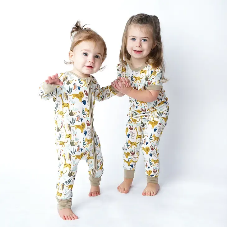 Bamboo Baby Footie Pajamas - Jungle Friends