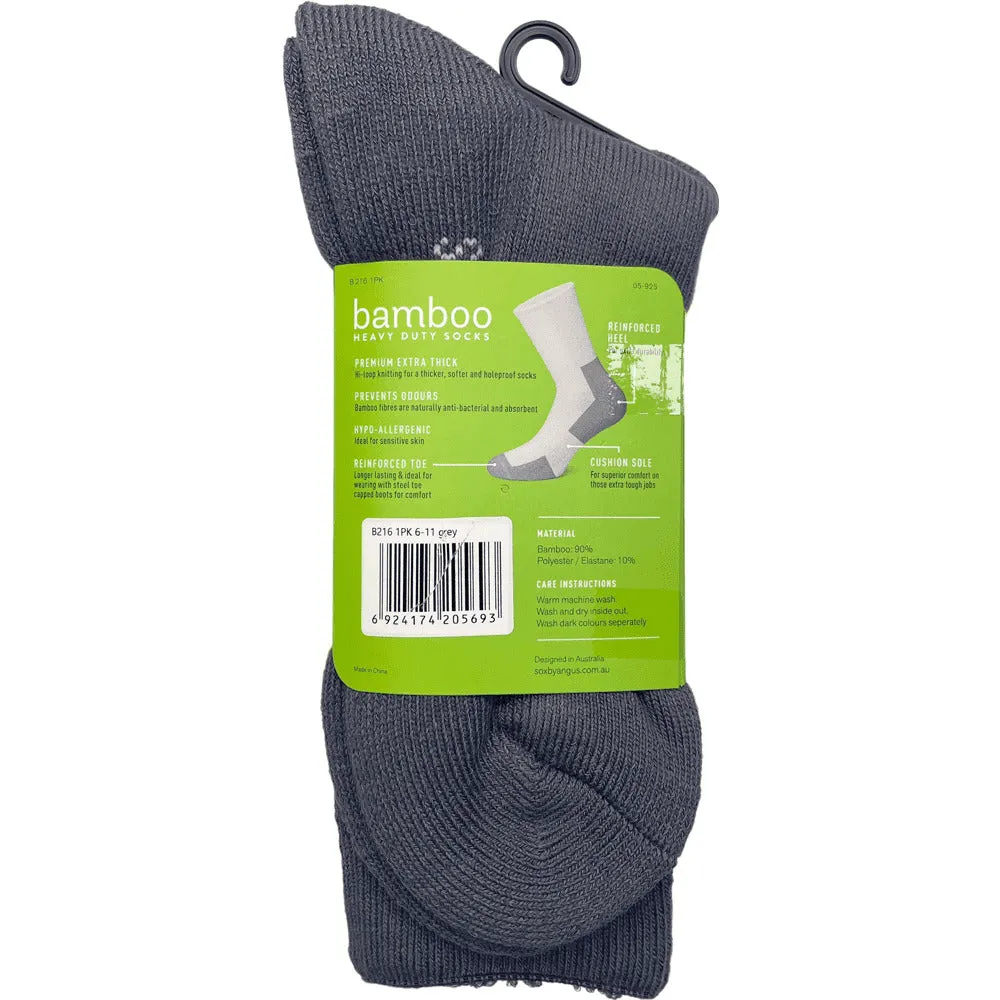 Bamboo Heavy Duty Socks - 1 Pack - Grey