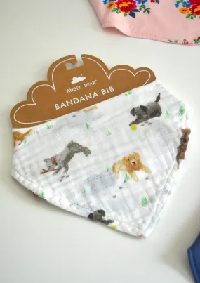 Bandana Bib: Watercolor Puppies