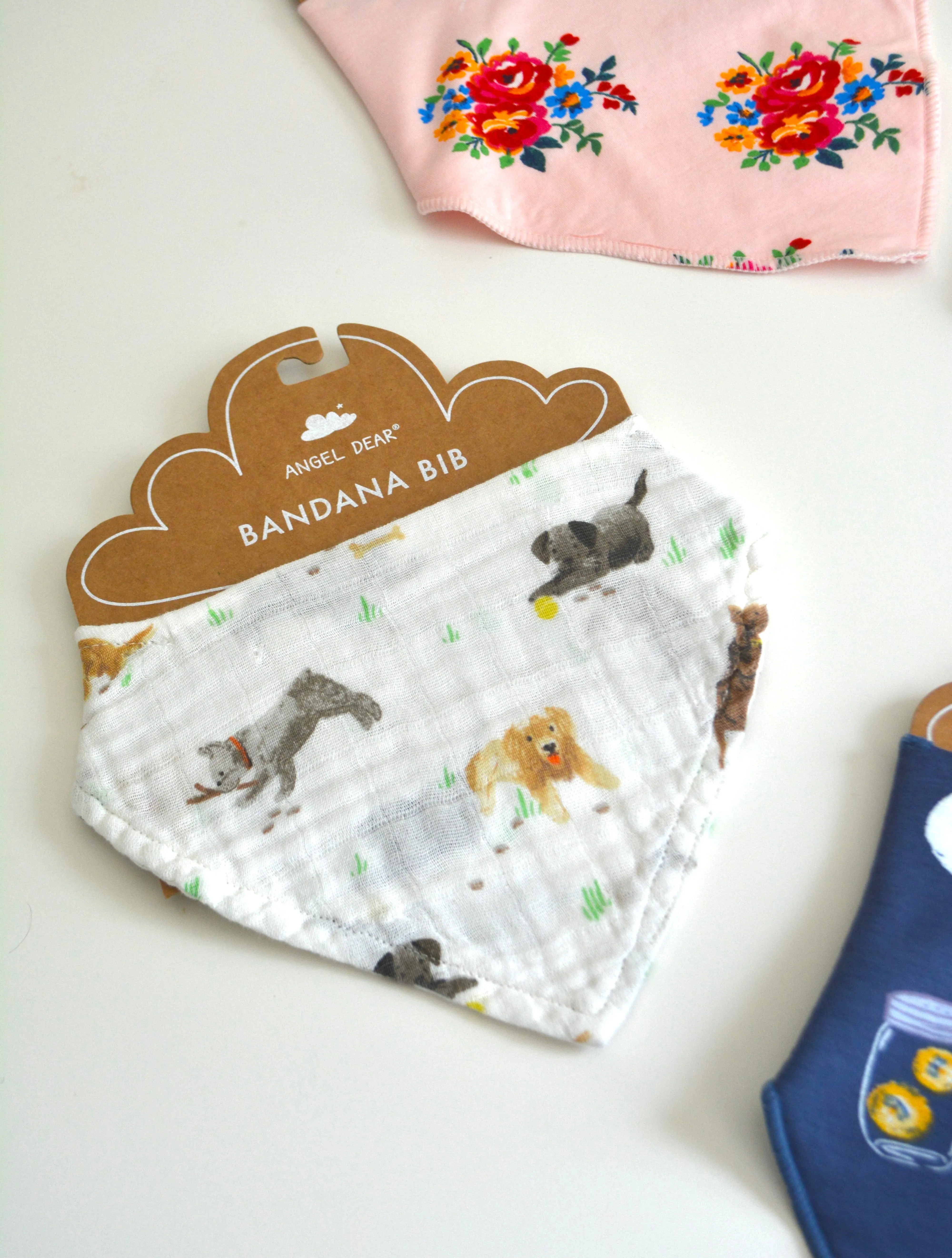 Bandana Bib: Watercolor Puppies