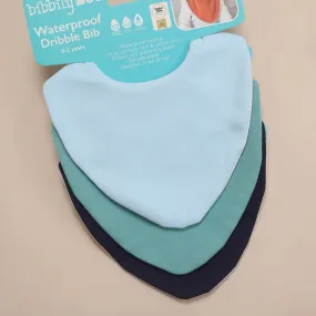 Blue Bundle of 3 Waterproof Dribble Bibs