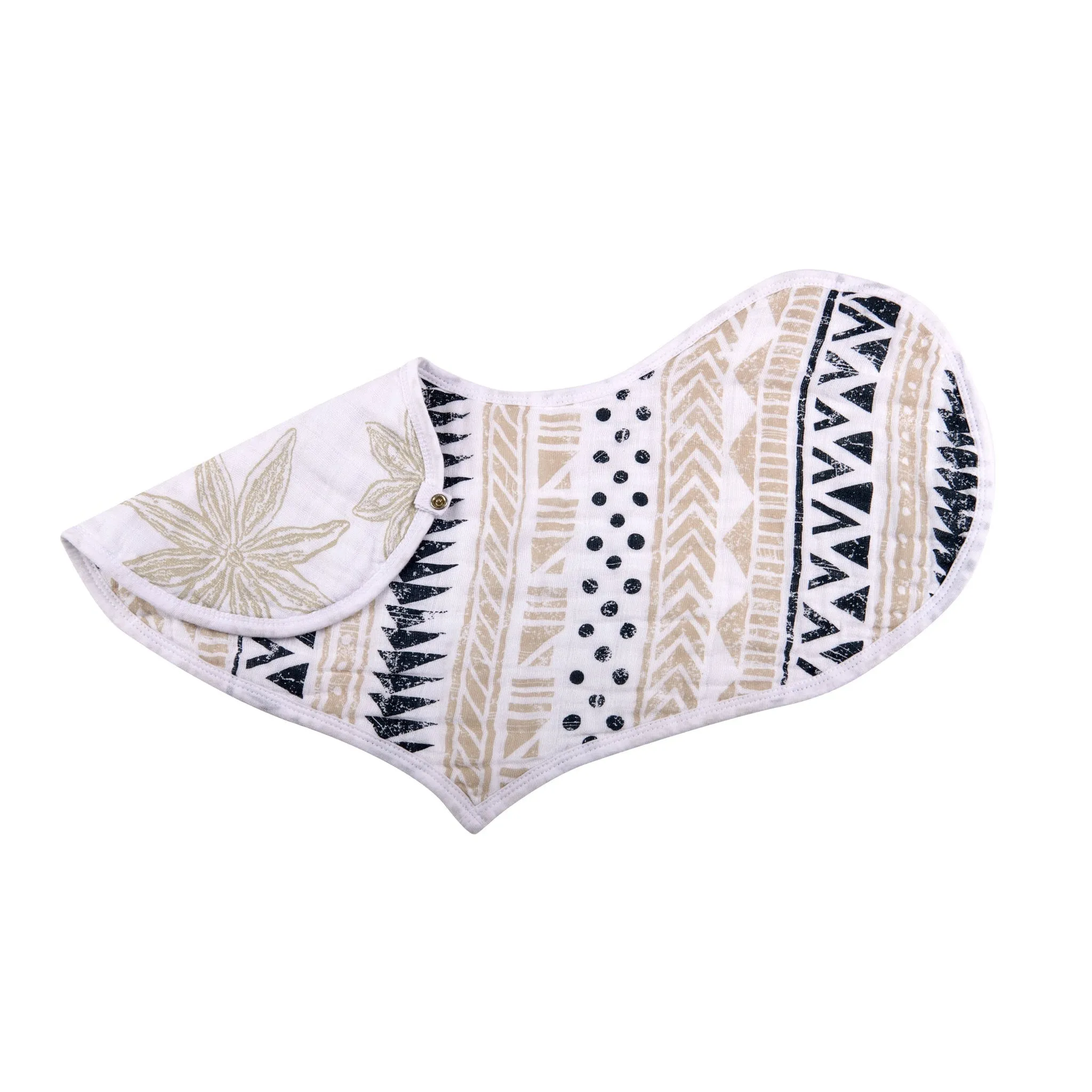 Boho Flower Heart Cotton Bibs 2PK
