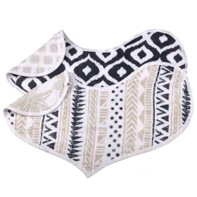 Boho Flower Heart Cotton Bibs 2PK