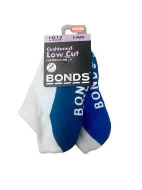 Bonds Baby Logo Low Cut Socks 2 Pack - Teal/Blue
