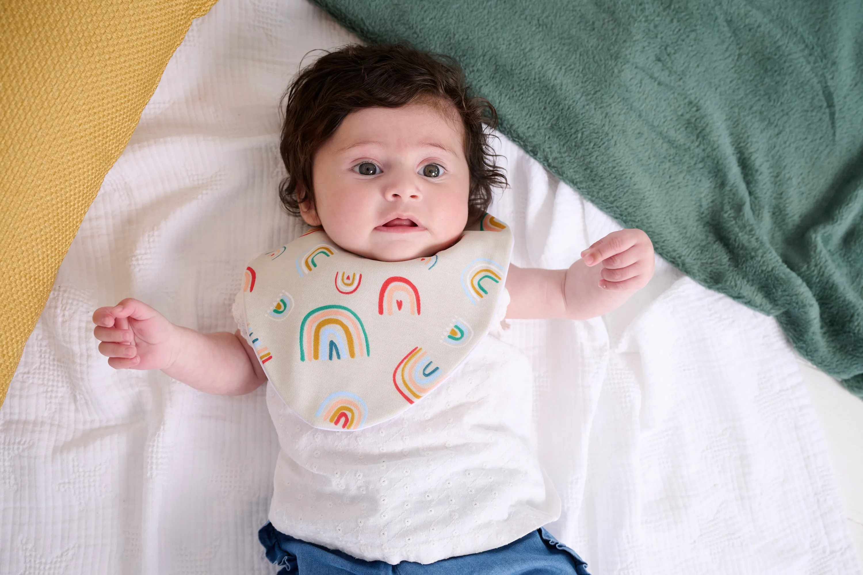 Bright Rainbows Waterproof Dribble Bib