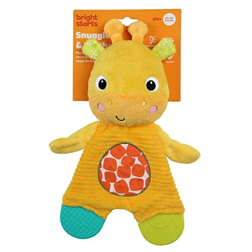 Bright Starts Snuggle & Teethe Plush Teether Toy - Giraffe, Ages Newborn  
