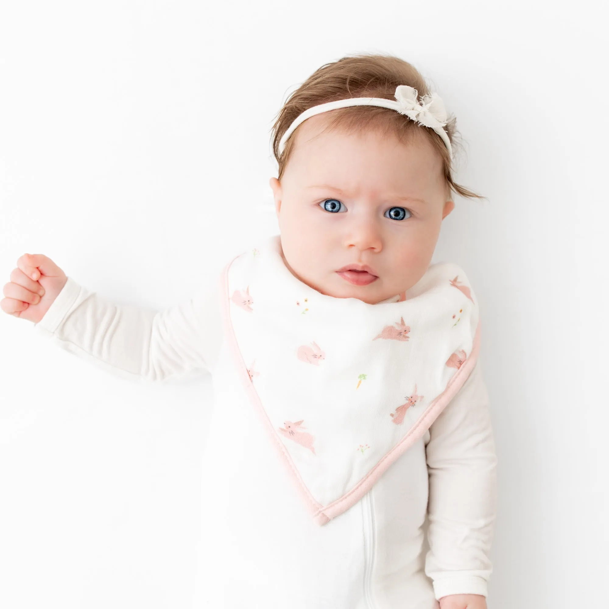 Bunny & Pink Wave Bib Set