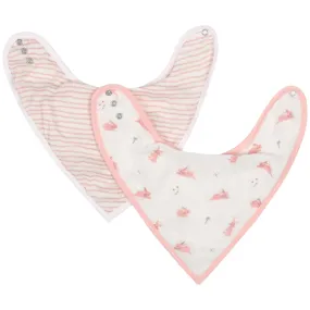 Bunny & Pink Wave Bib Set